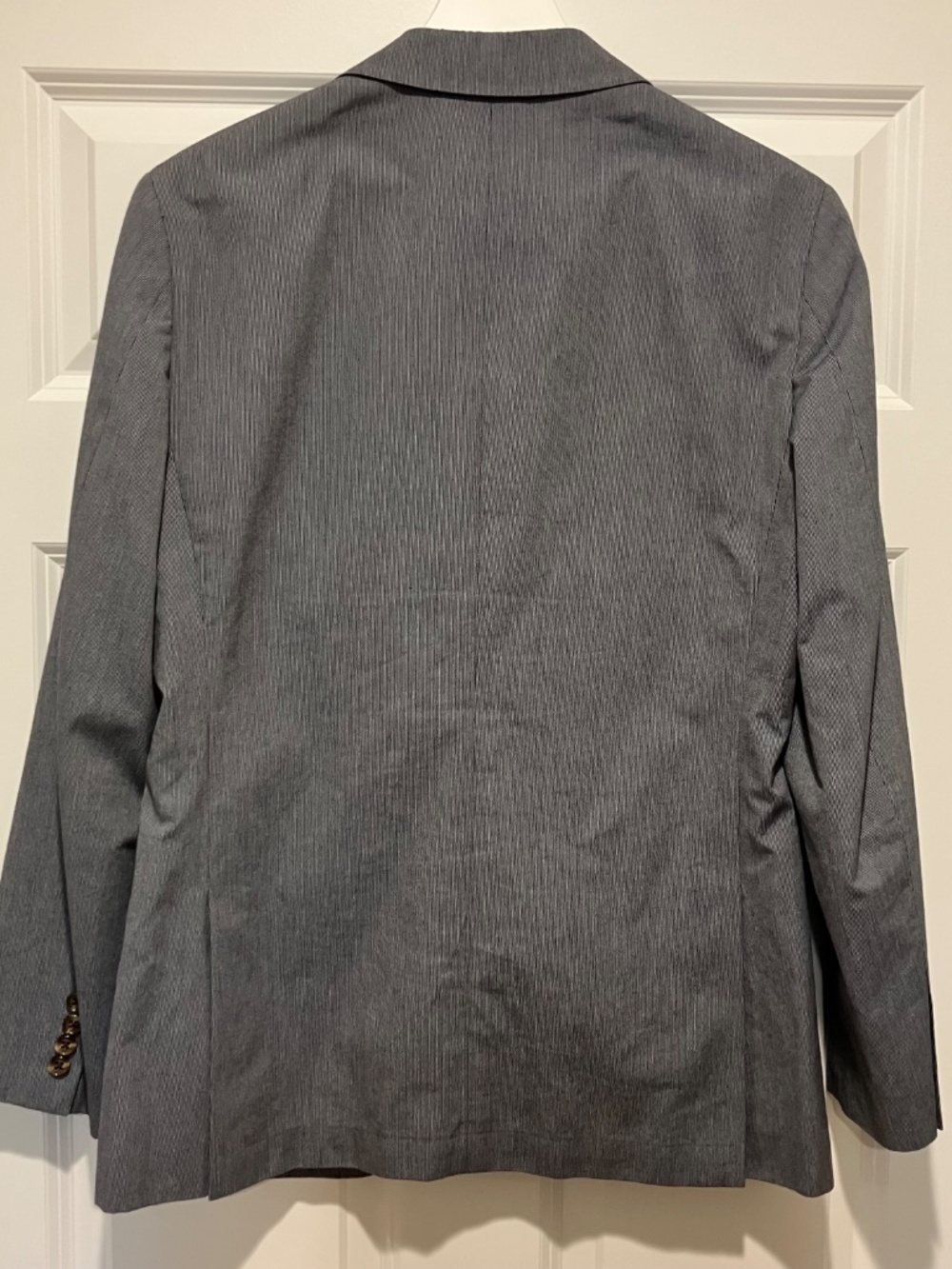 J Crew Ludlow Slim Suit Jacket Blazer Cotton White Navy Stripe - Picture 6 of 10